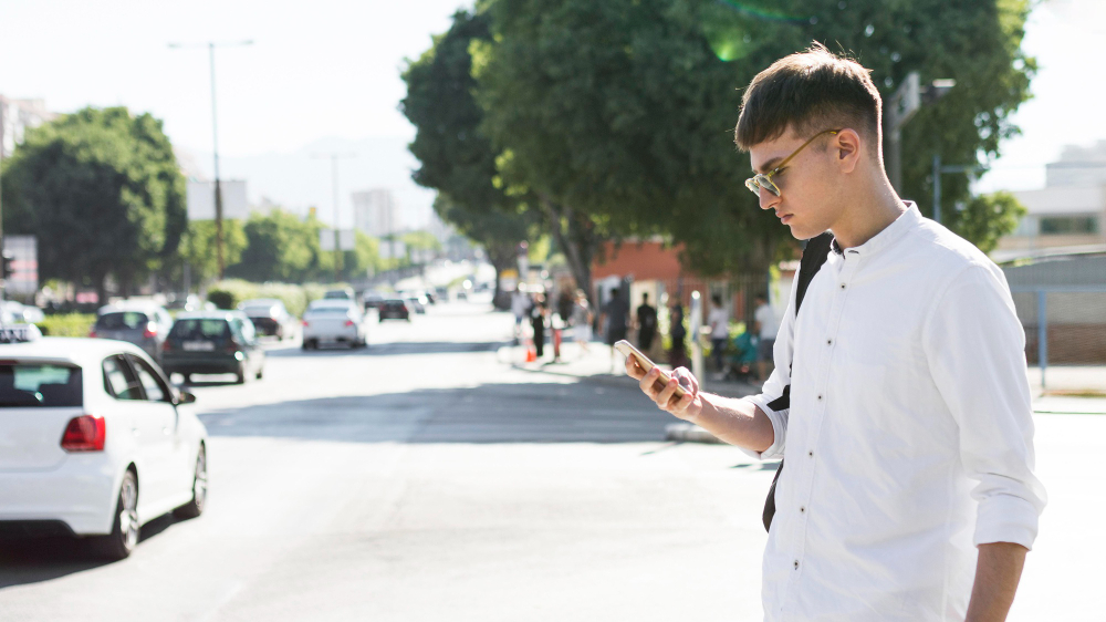 Smartphone with outdoor and urban use icons
